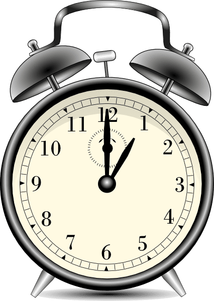 Alarm clock clipart vector line 2