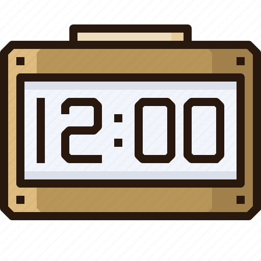 Alarm clock digital table date time clipart free