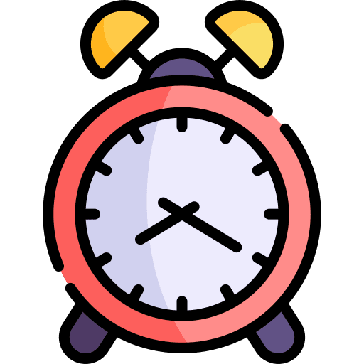 Alarm clock kawaii lineal color clipart picture