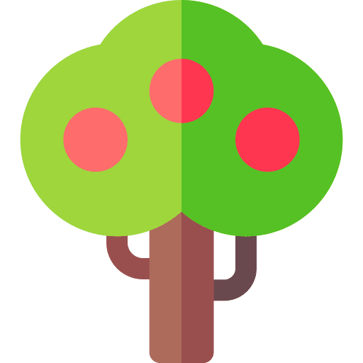 Apple tree basic rounded flat clipart logo