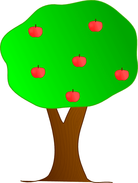 Apple tree clipart vector line