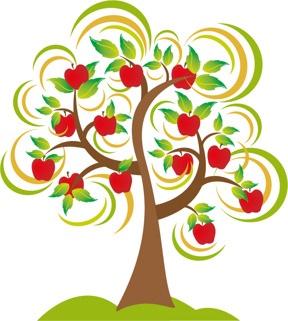 Apple tree drawing clipart hq vector