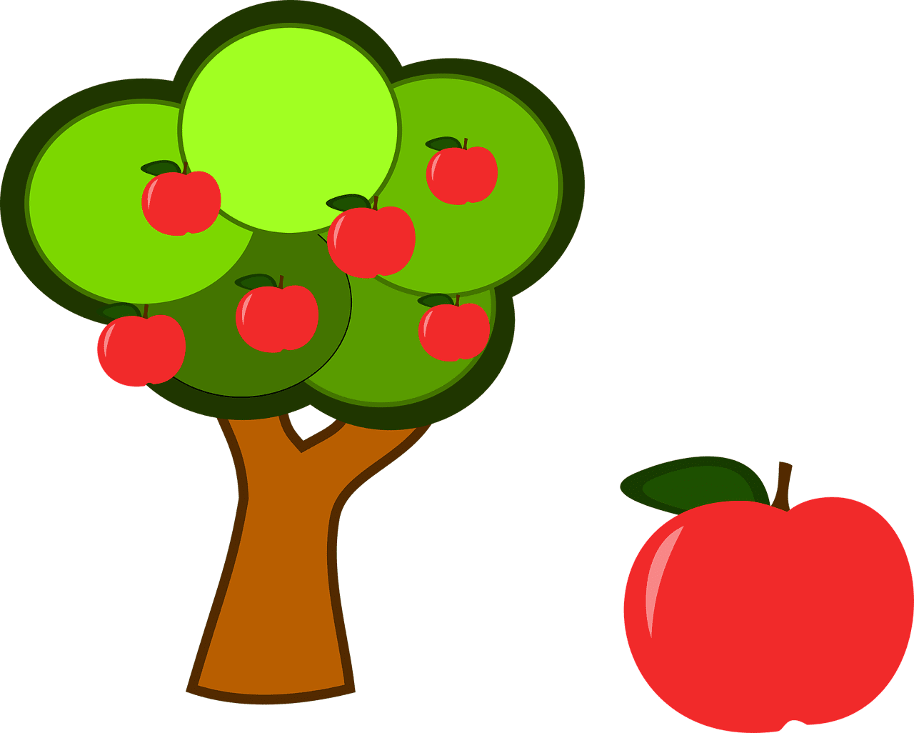 Apple tree fruit red vector clipart