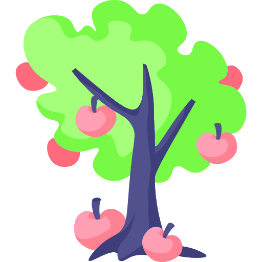 Apple tree generic color fill clipart logo