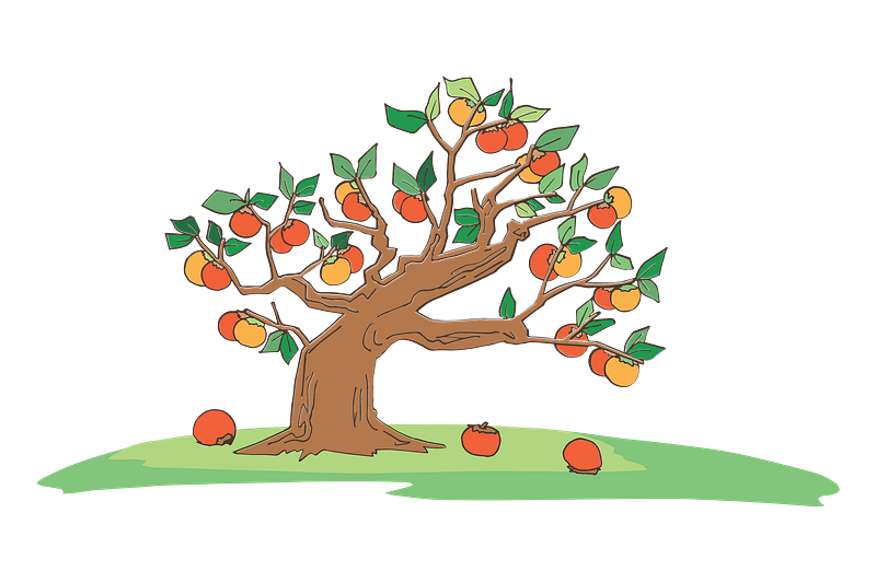 Apple tree persimmon clipart logo