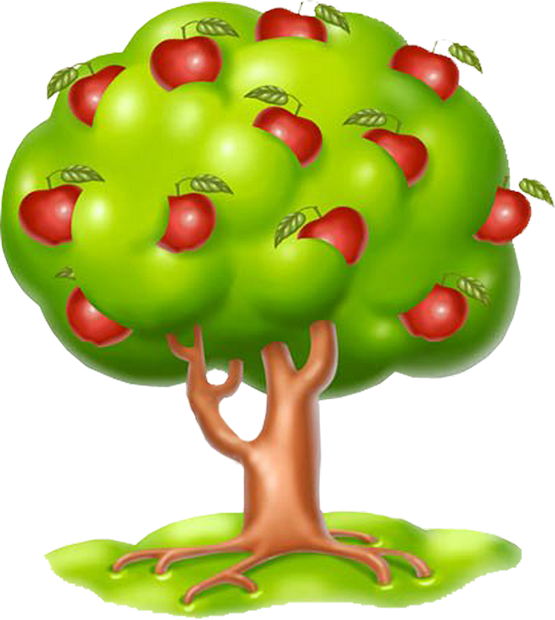 Apple tree pommier solar system crafts art drawing clipart background