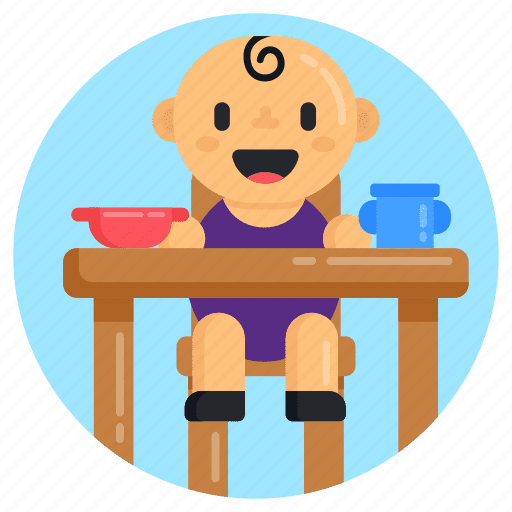 Baby food eating kid table child clipart photo