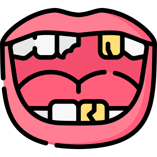 Bad teeth special lineal color clipart image