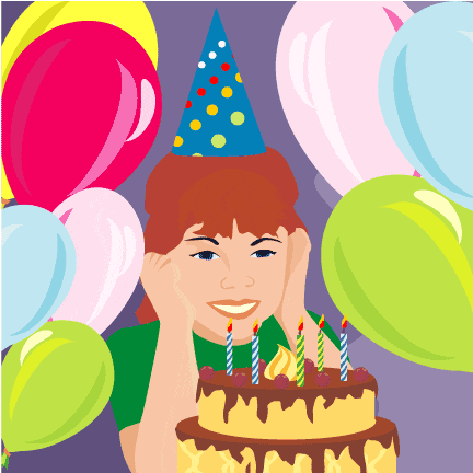 Birthday party clipart of cake vector