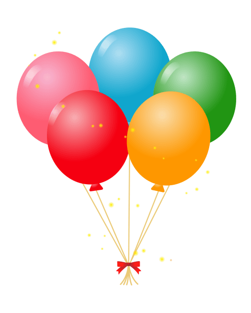 Birthday party colorful balloons clipart photo