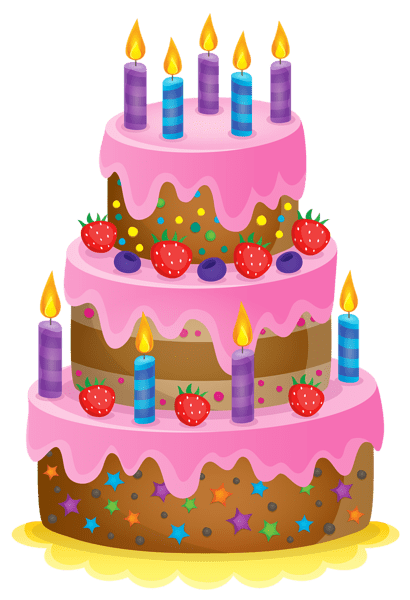 Birthday party cute cake clipart image