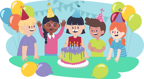 Birthday party like it your top priorities that you clipart logo