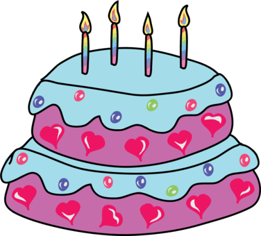 Birthday party pink polka dot cake clipart image
