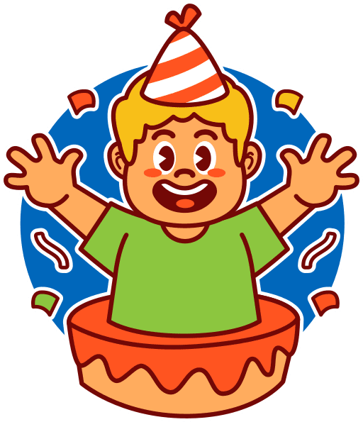 Birthday party stickers and clipart clip art