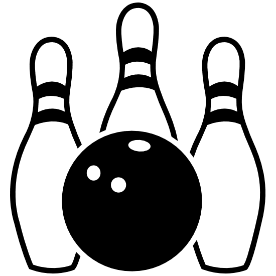 Bowling pin alley ball and pins sticker clipart photo