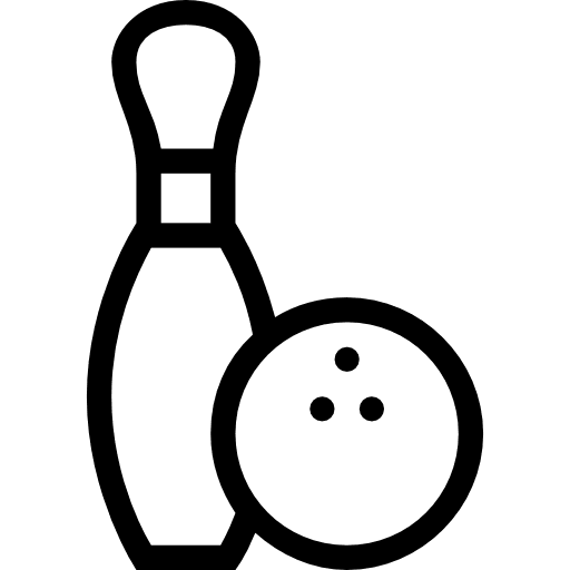 Bowling pin ball and outline sport games clipart transparent