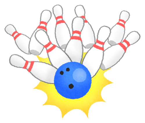Bowling pin ball and pins clipart background