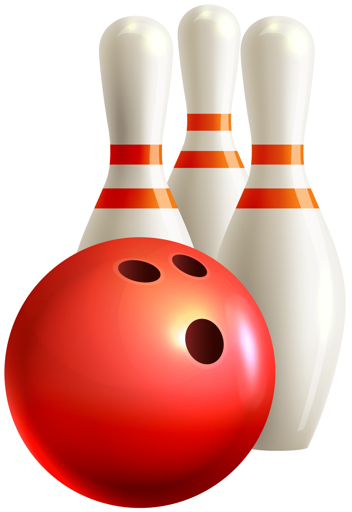 Bowling pin ball and pins clipart image
