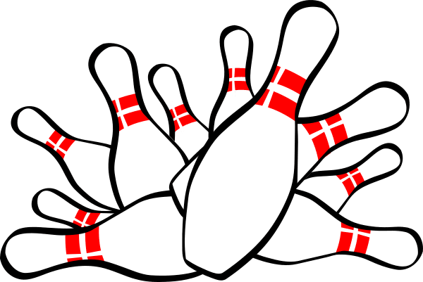Bowling pin clipart vector line 3