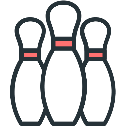 Bowling pin generic outline color clipart background