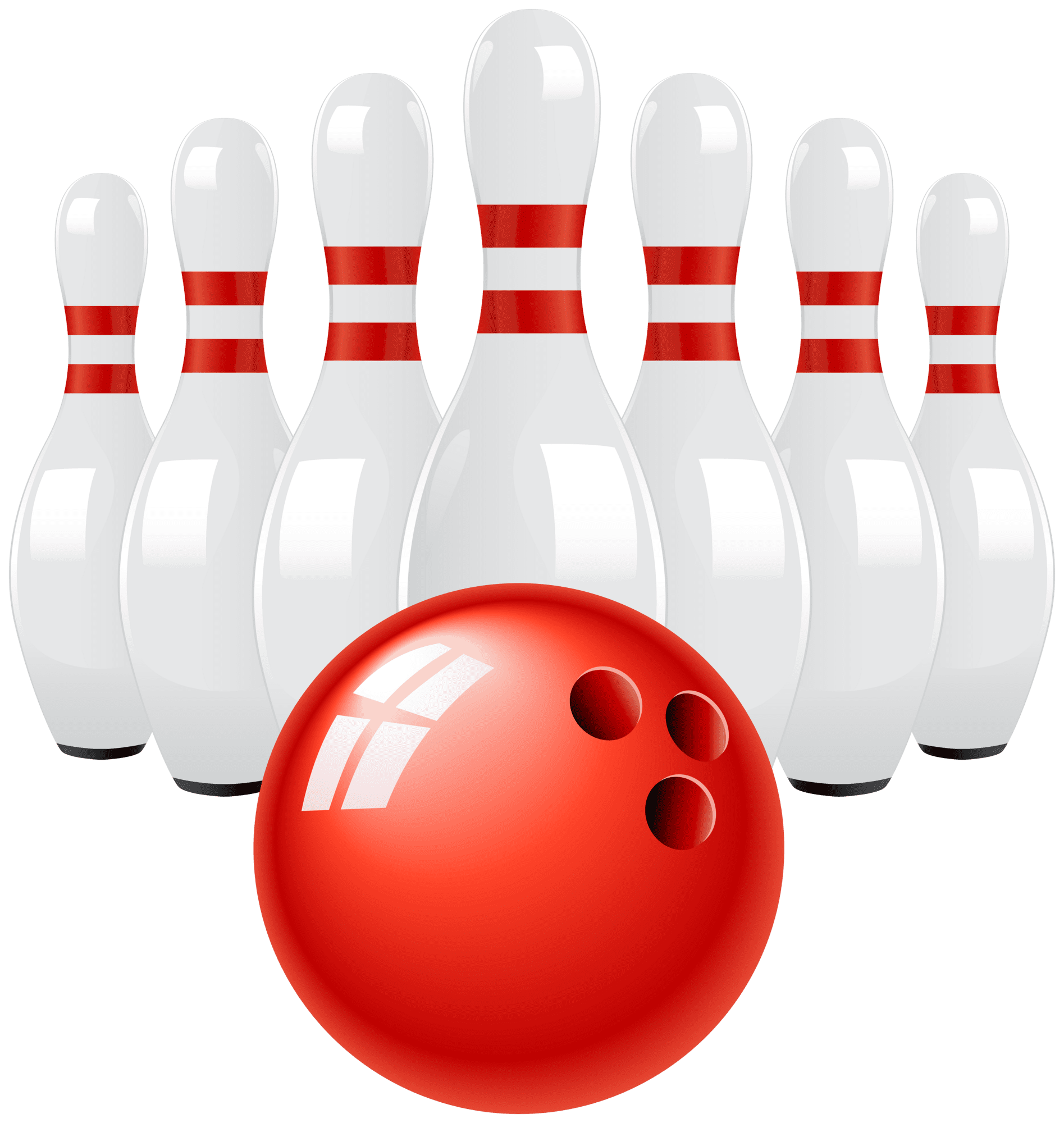 Bowling pin red ball and pins clipart best transparent