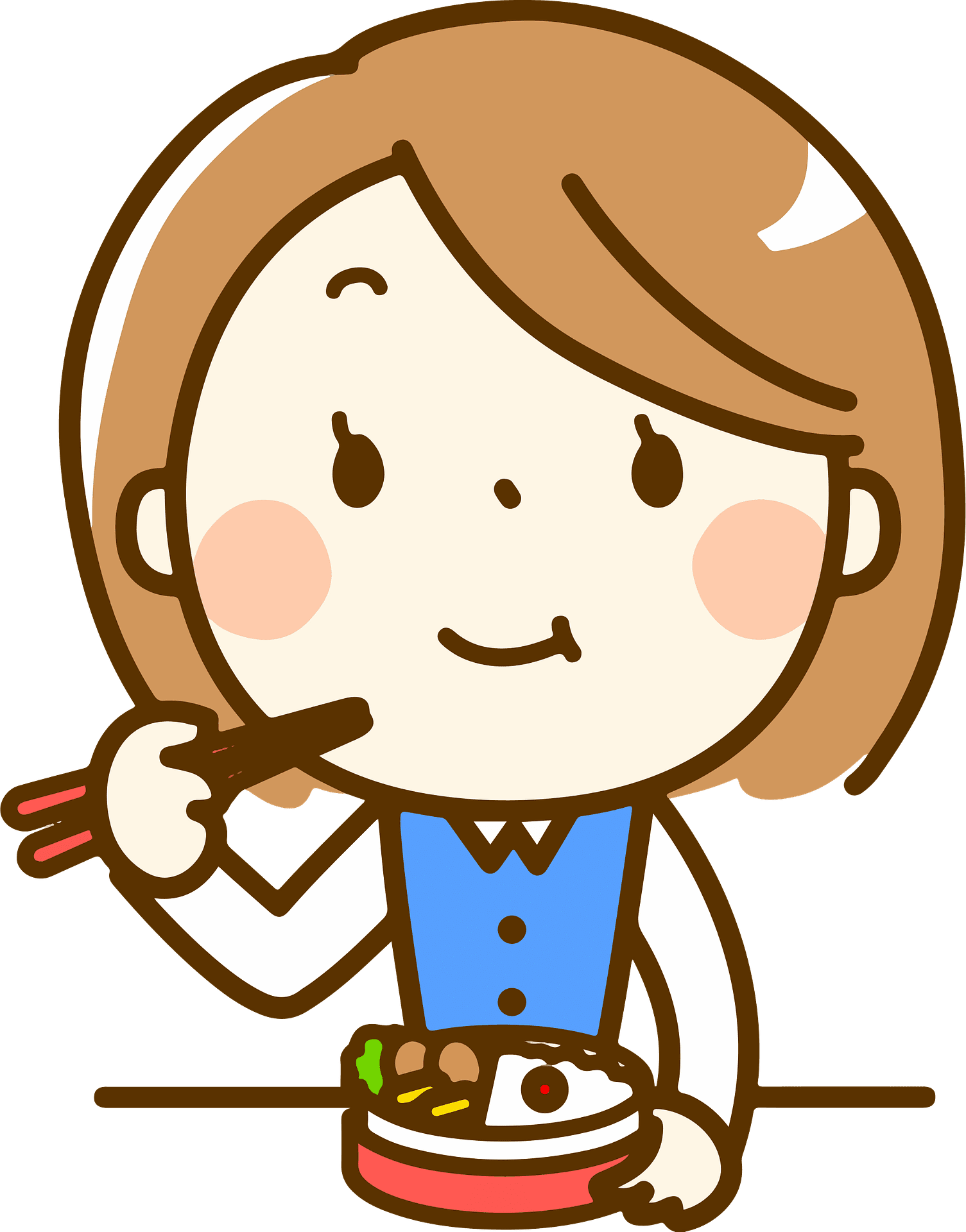 Brenda businesswoman is eating lunch clipart background