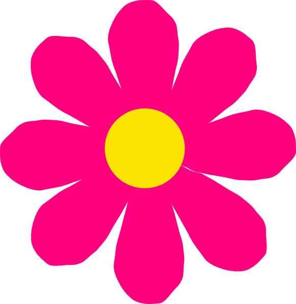 Bright pink flower clipart vector