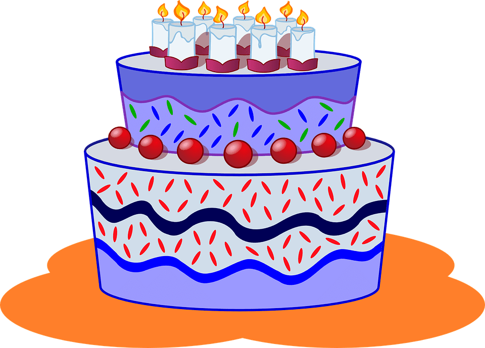 Cake dessert birthday party vector clipart