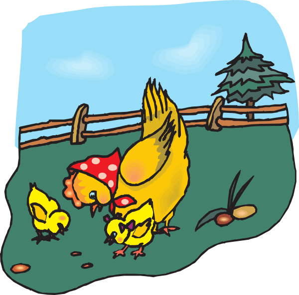 Chickens eating clipart vector