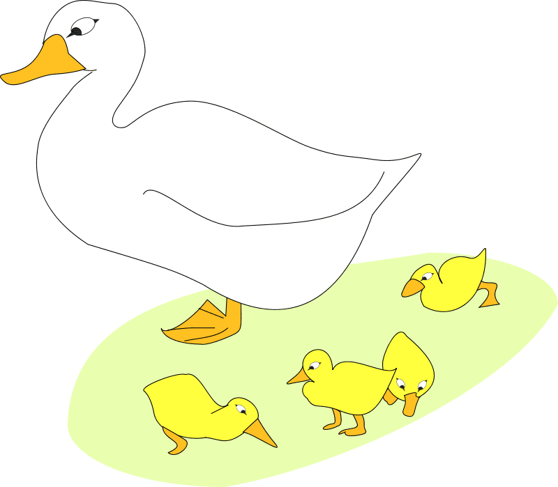 Clipart goose and goslings by salvor free