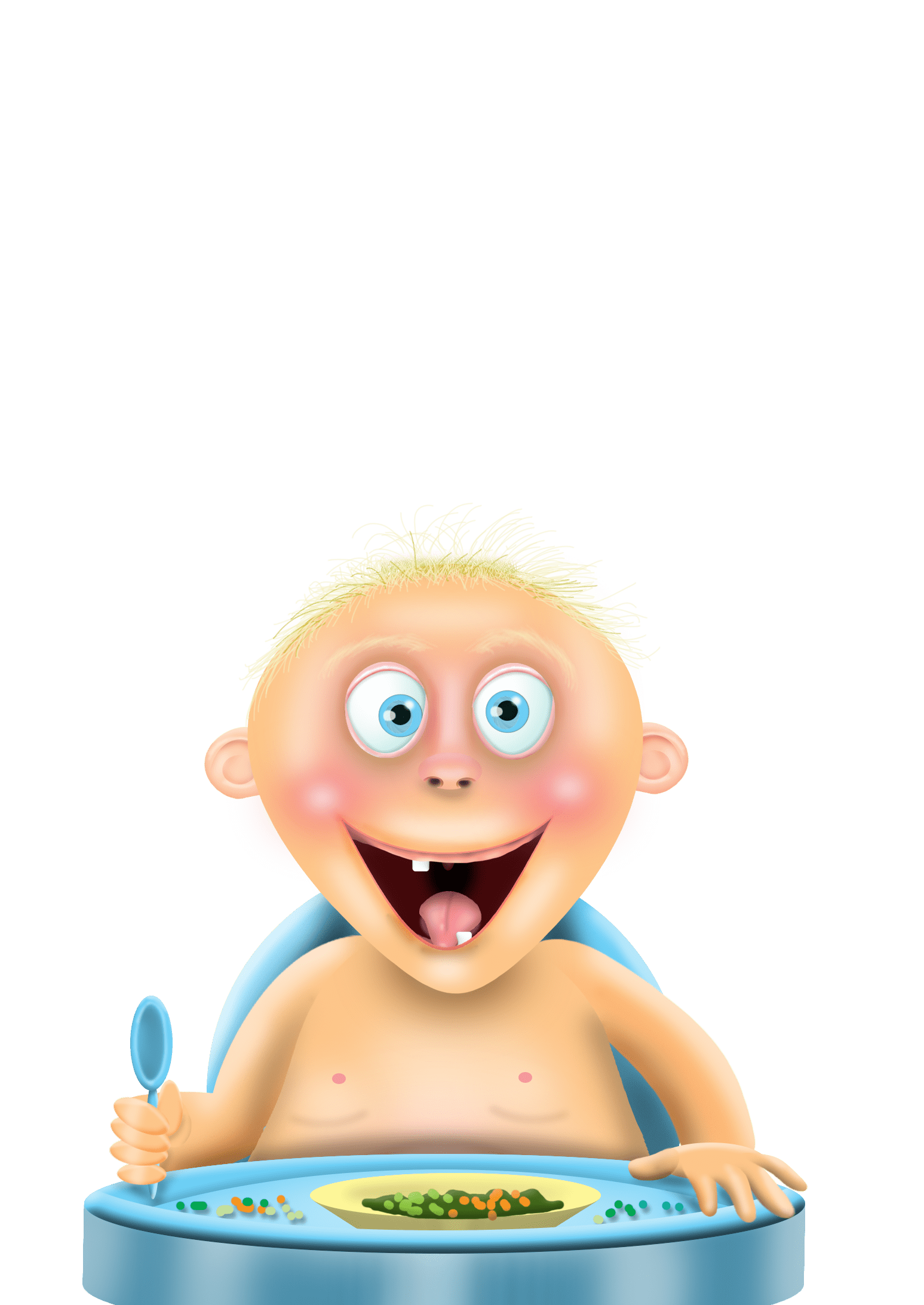 Clipart of the smiling eating boy white sitting blue photo