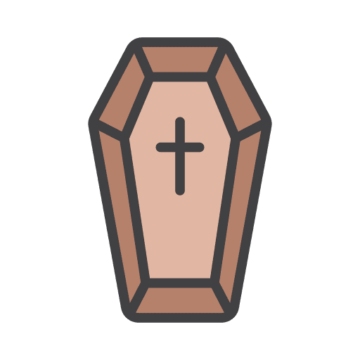 Coffin generic outline color clipart transparent