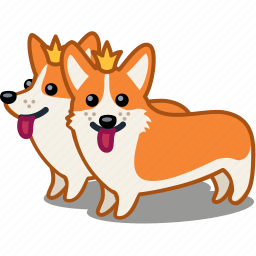 Corgi crown dog royal twin clipart vector