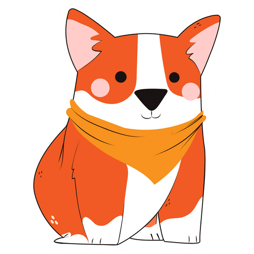 Corgi dog with bandana sticker mania clipart vector