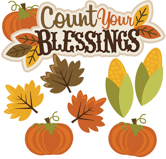 Cute fall count your blessings thanksgiving clipart logo