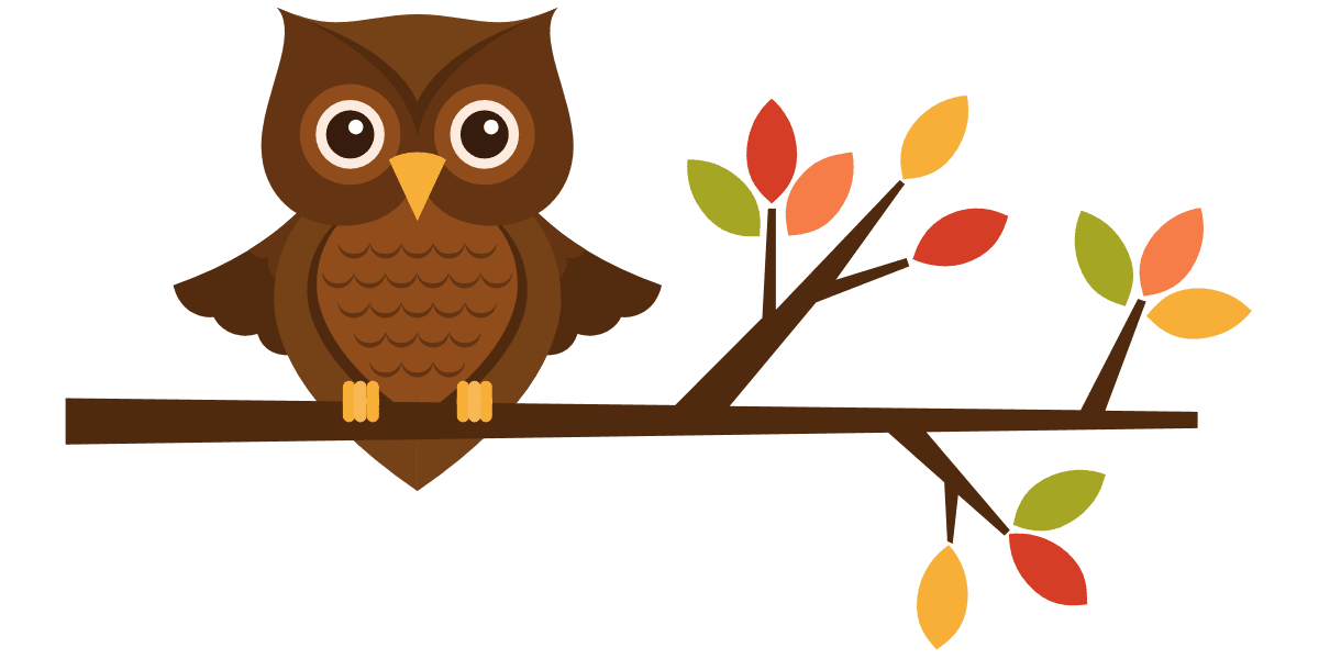 Cute fall owl clipart coloring pages vector
