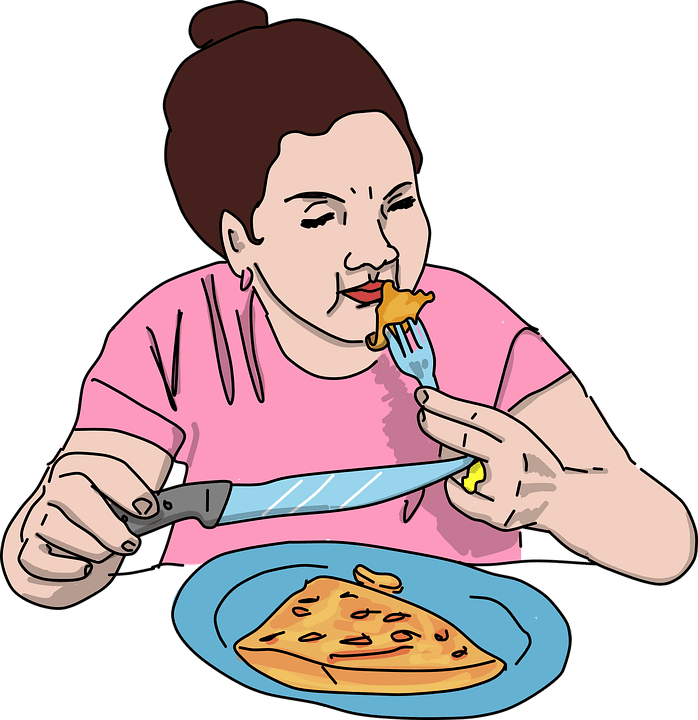 Eating pizza eat vector clipart