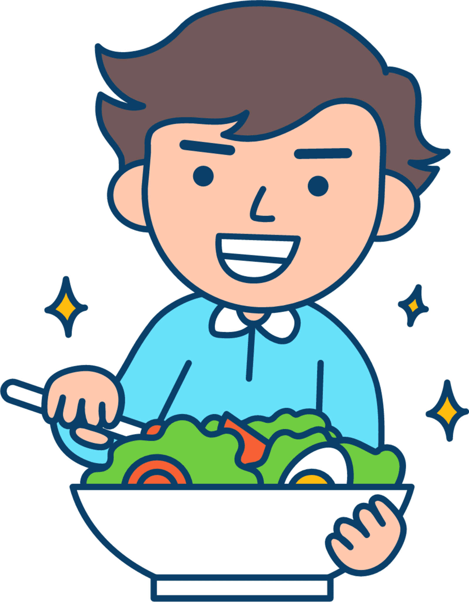Eating salad for clipart picture