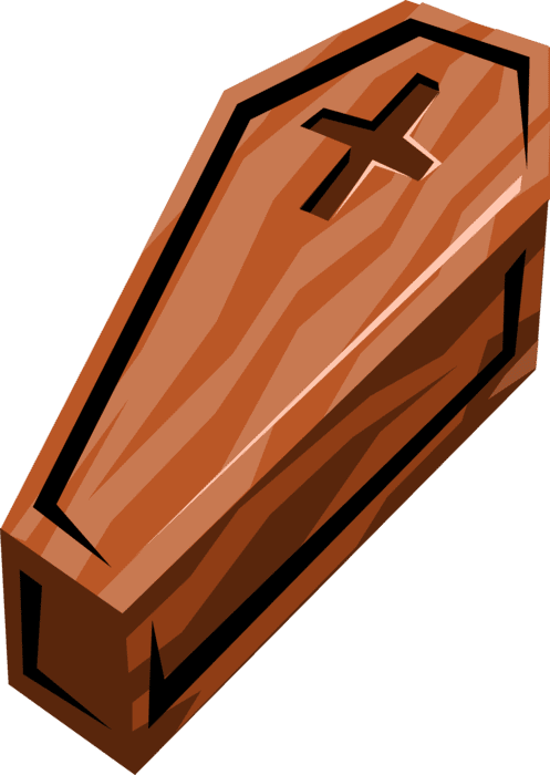 Funerary burial coffin with crucifix cross vector image clipart