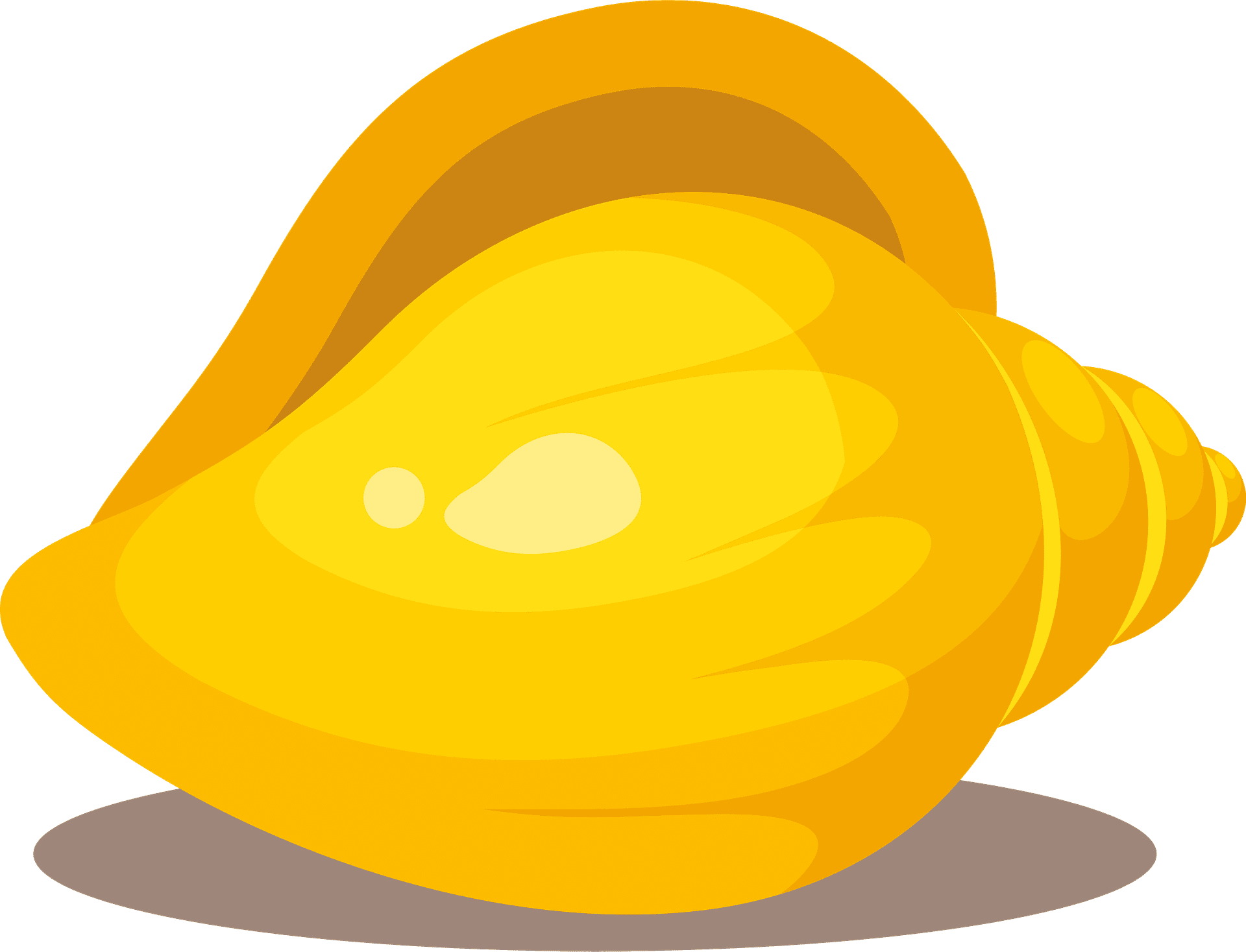 Gold sea shell clipart vector