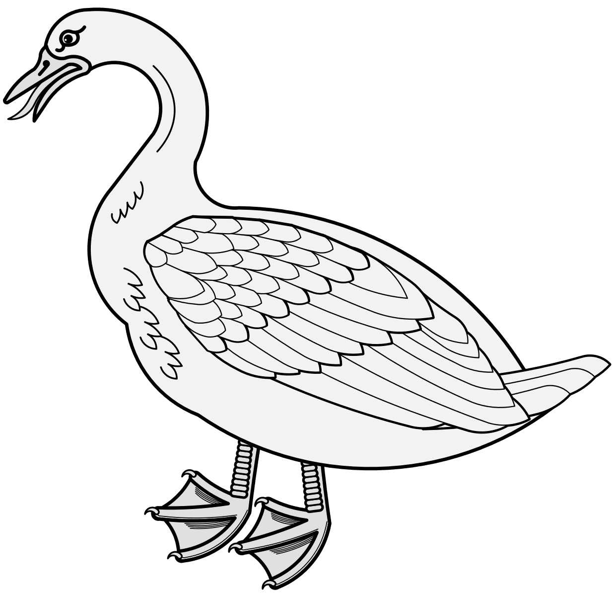 Goose traceable heraldic art clipart picture