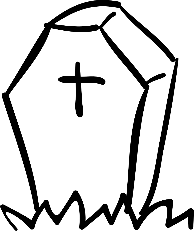 Halloween tombstone of coffin shape with cross ments clipart free