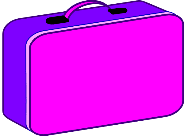 Lunch box purple and pink lunchbox clipart vector clip