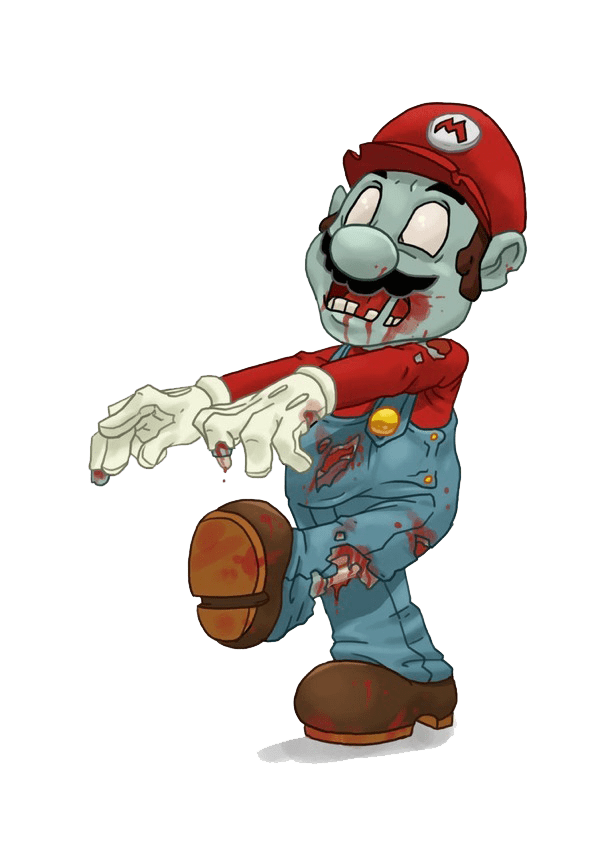 Mario zombie cartoon clipart vector