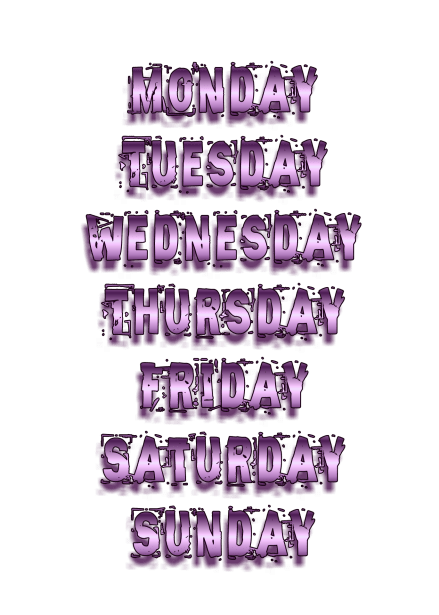Monday days of the week calligraphy clipart photo