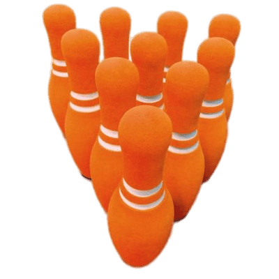 Orange bowling pin set clipart background