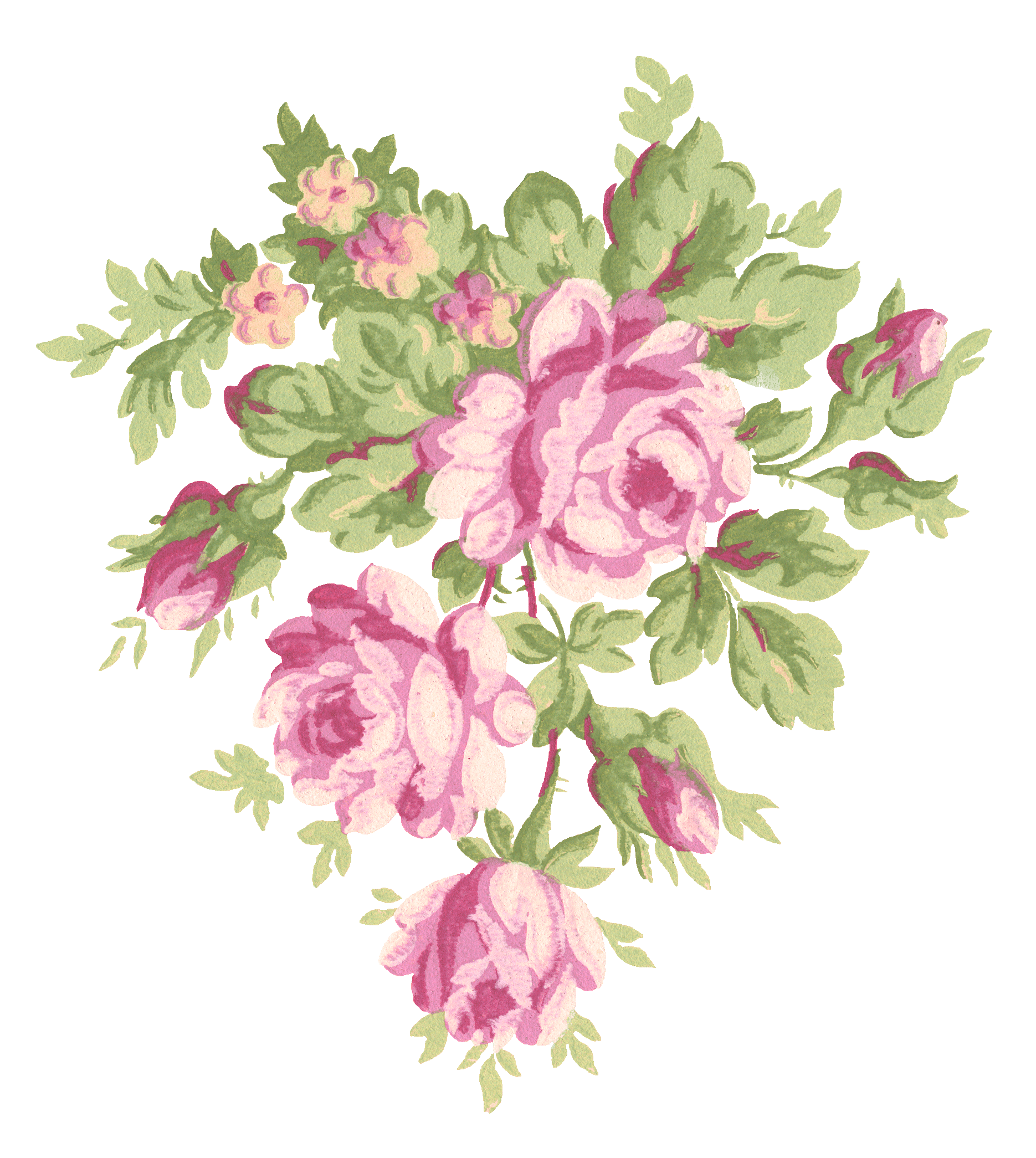 Pink flower antique images rose bouquet digital clipart