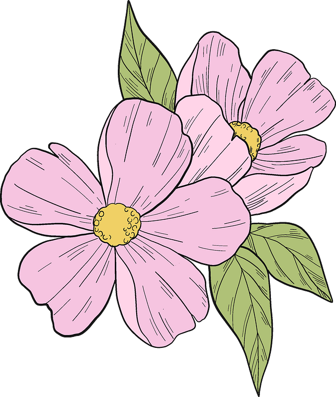 Pink flower clipart logo 2