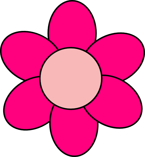 Pink flower clipart vector line 2