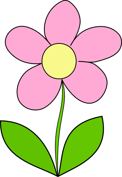 Pink flower clipart vector line 3